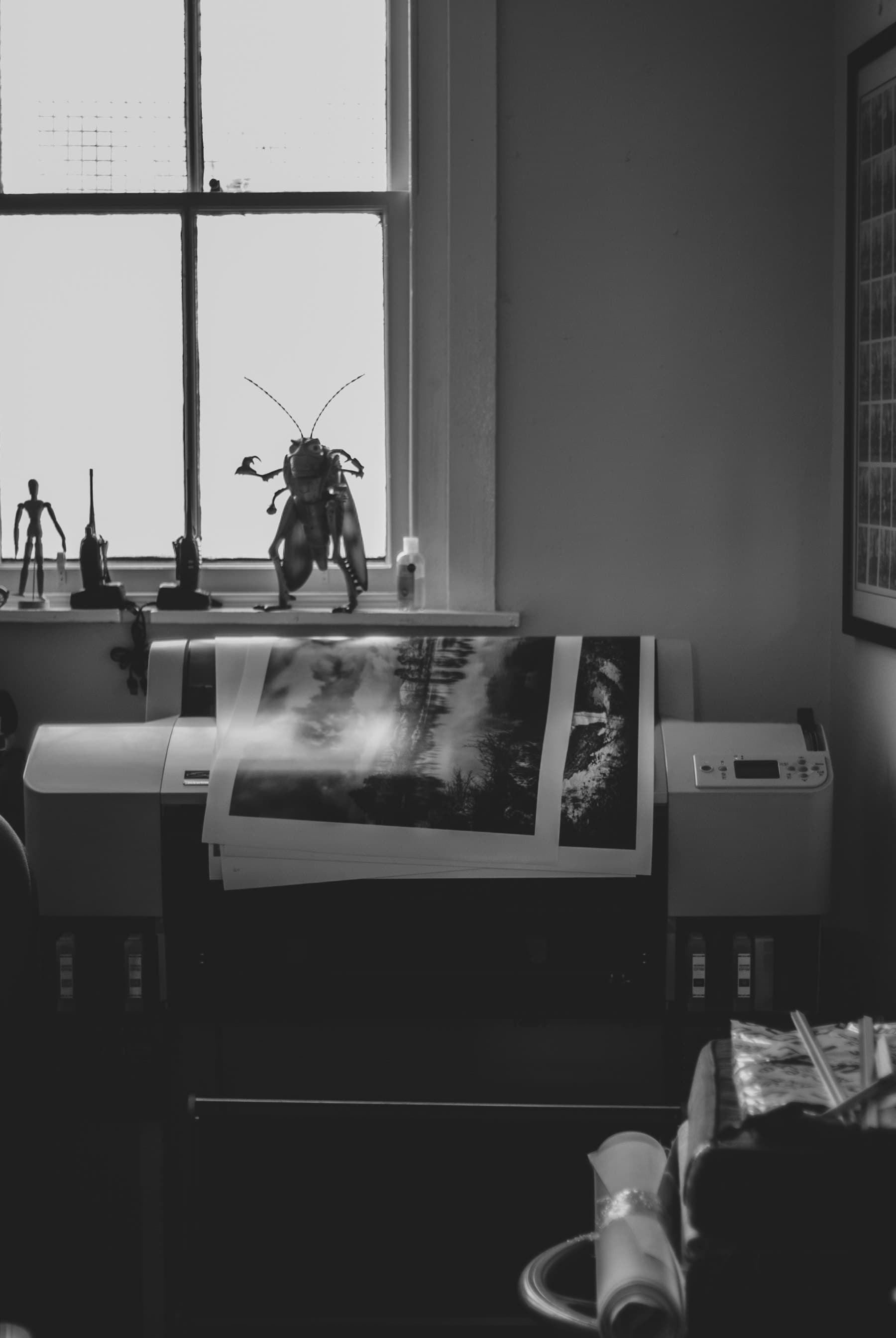 Large format printer producing full-color artwork for a banner