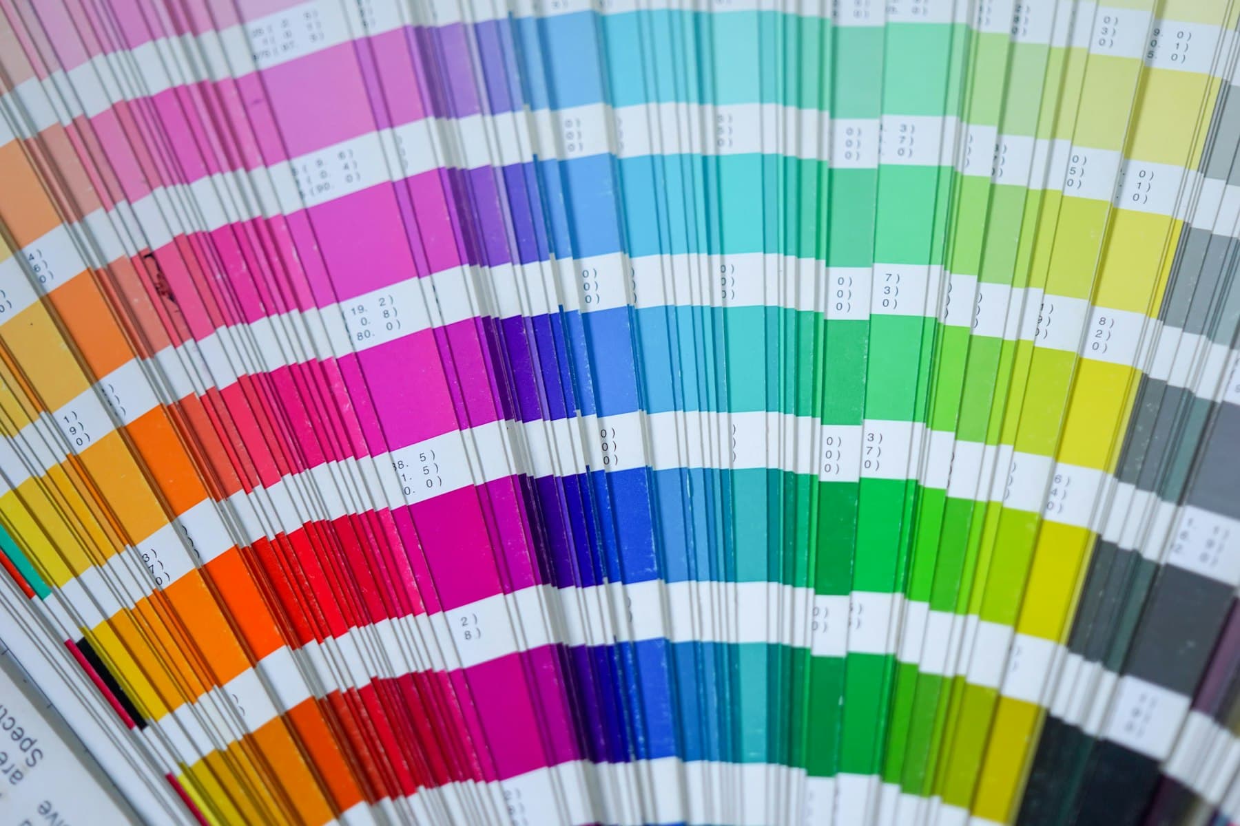 Pantone color swatch book used to match ink colors for screen printing