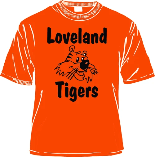 Loveland kids custom printed school shirt