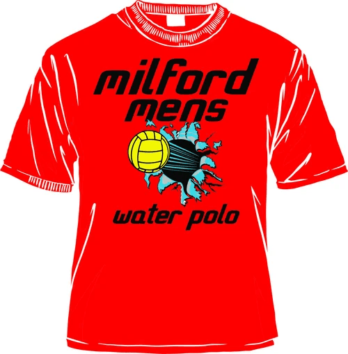 Milford custom screen printed school shirt